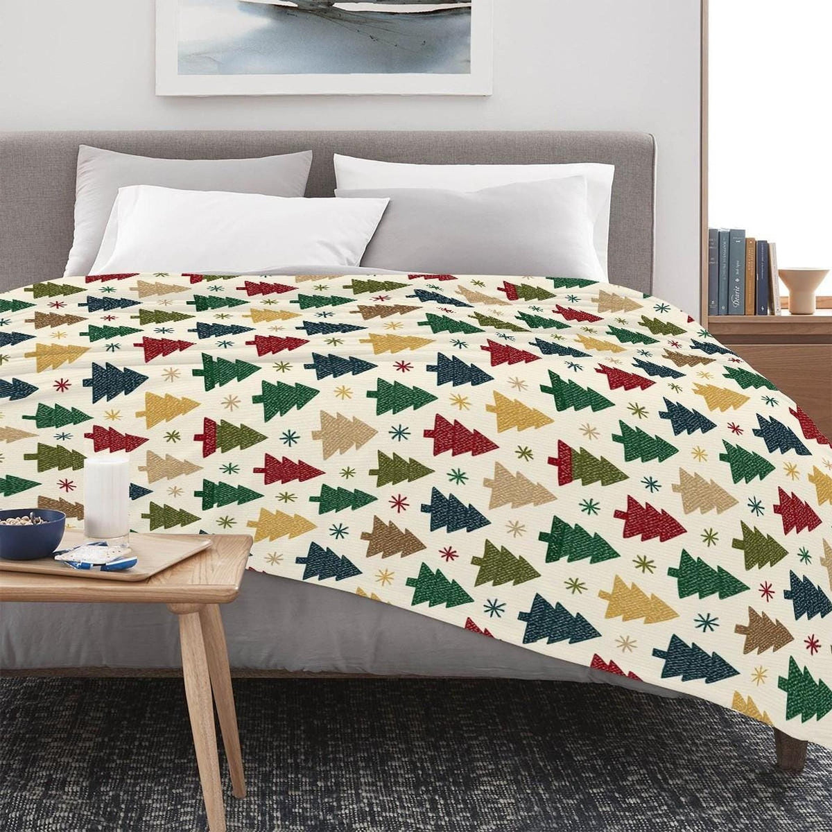 Christmas Flannel Blanket, Tree Print With Seven Size Options