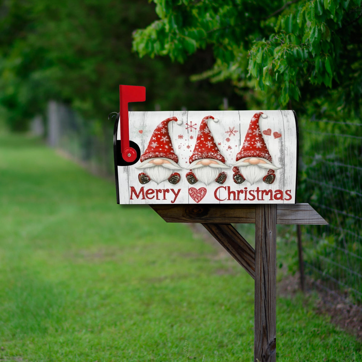 Festive Gnome Magnetic Mailbox Cover for Christmas Decor - Holiday Outdoor Decorations