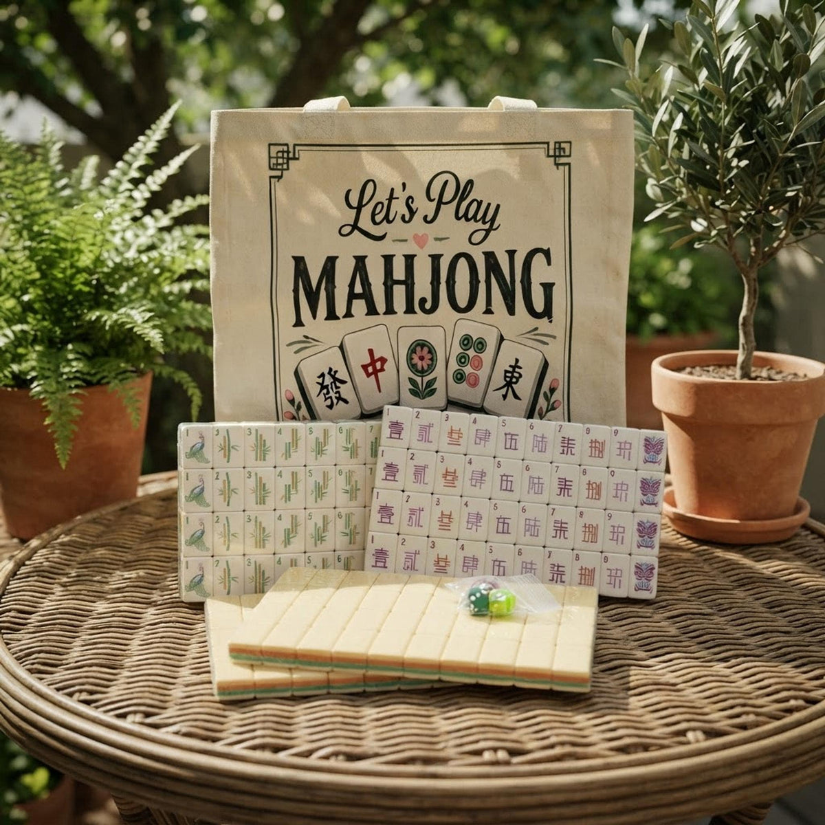 Yellow Acrylic American Mahjong Tile Set, UV-Printed Artwork With Jokers