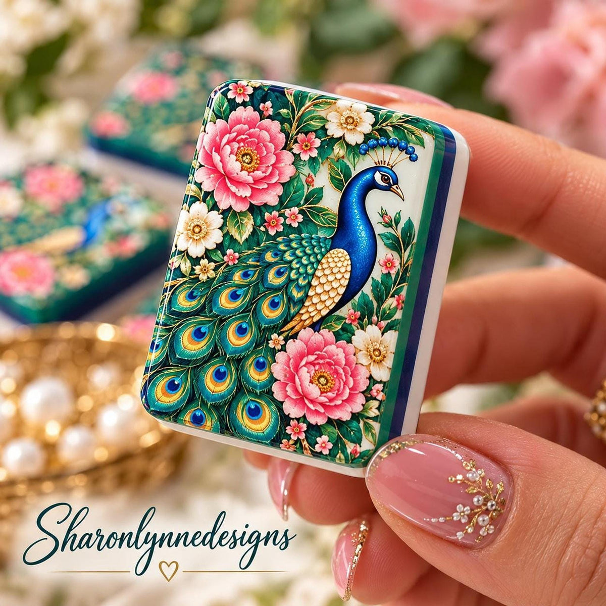 Peacock American Mahjong Tile Set, 166-Piece 4-Layer Acrylic Design