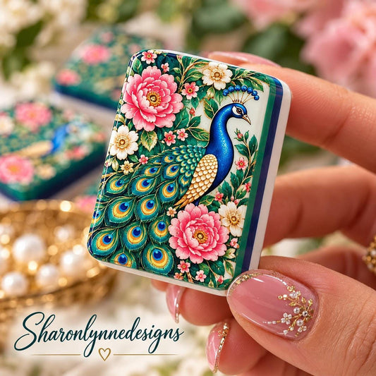 Peacock American Mahjong Tile Set, 166-Piece 4-Layer Acrylic Design