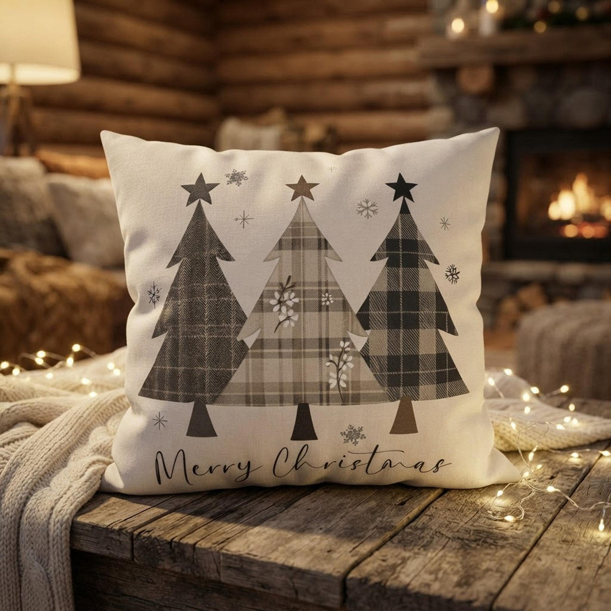 Festive Christmas Tree Faux Suede Pillowcase - Holiday Home Decor Accent for Cozy Winter Celebrations