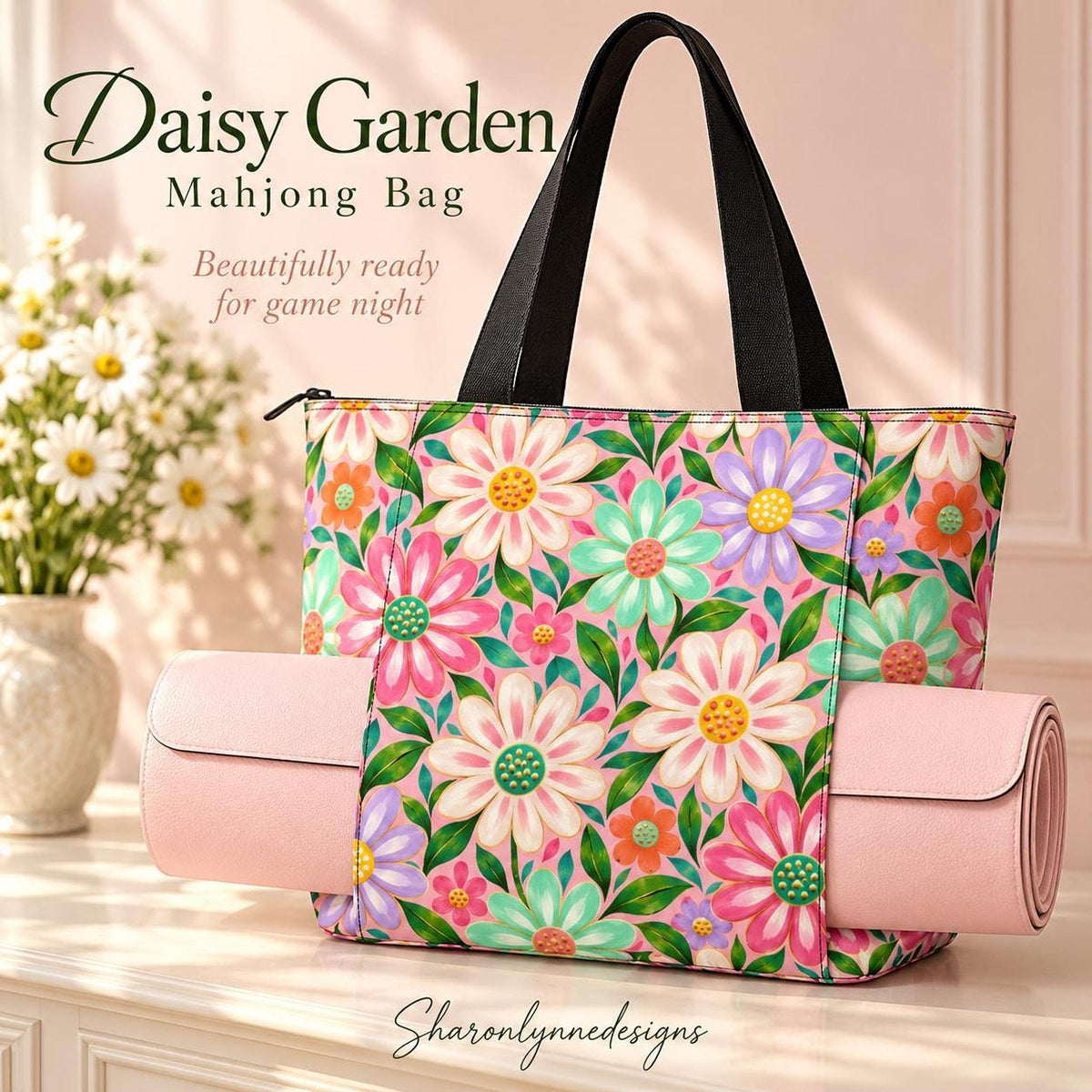Dizzy Daisy Garden Mahjong Bag