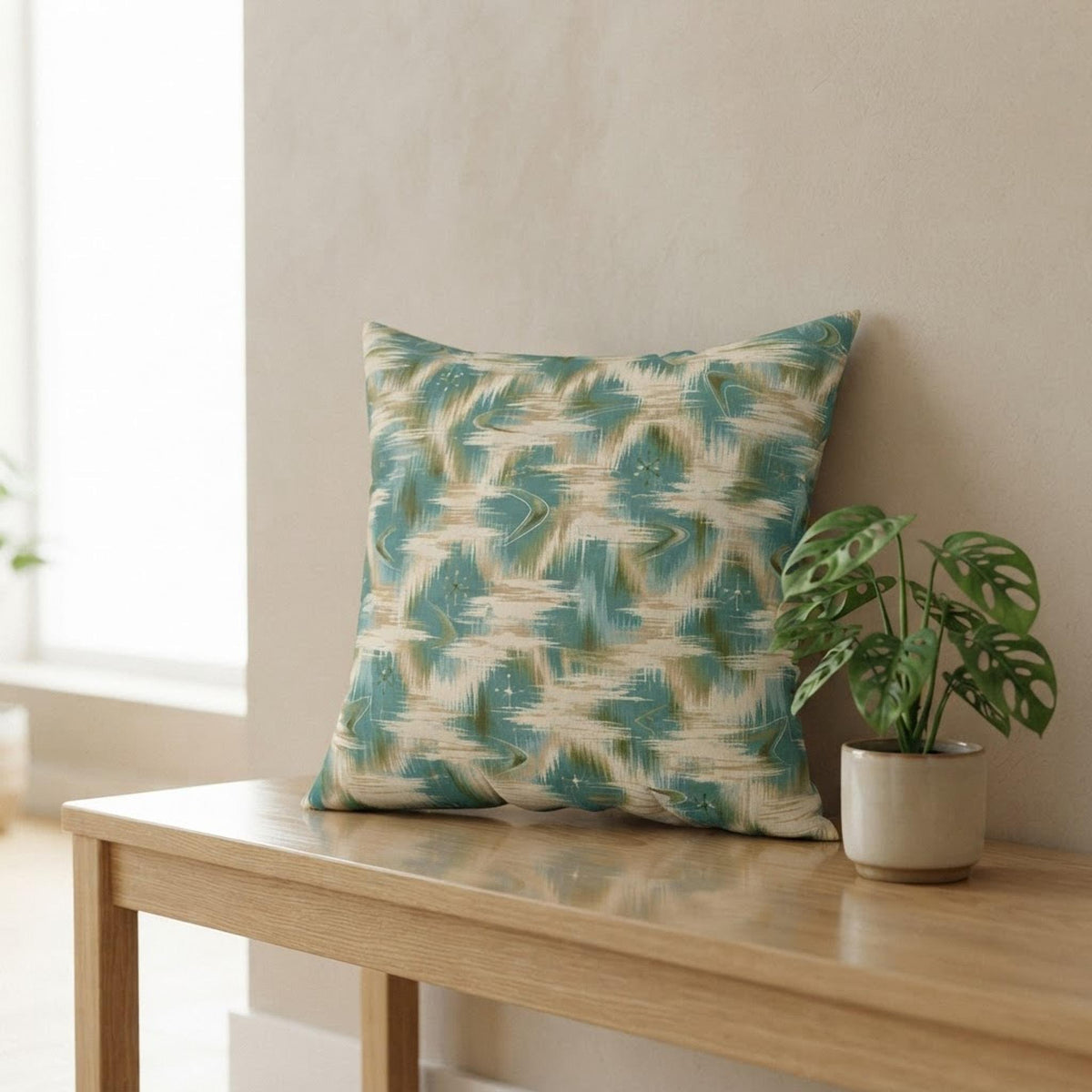 Retro Rhythm Faux Suede Square Pillow