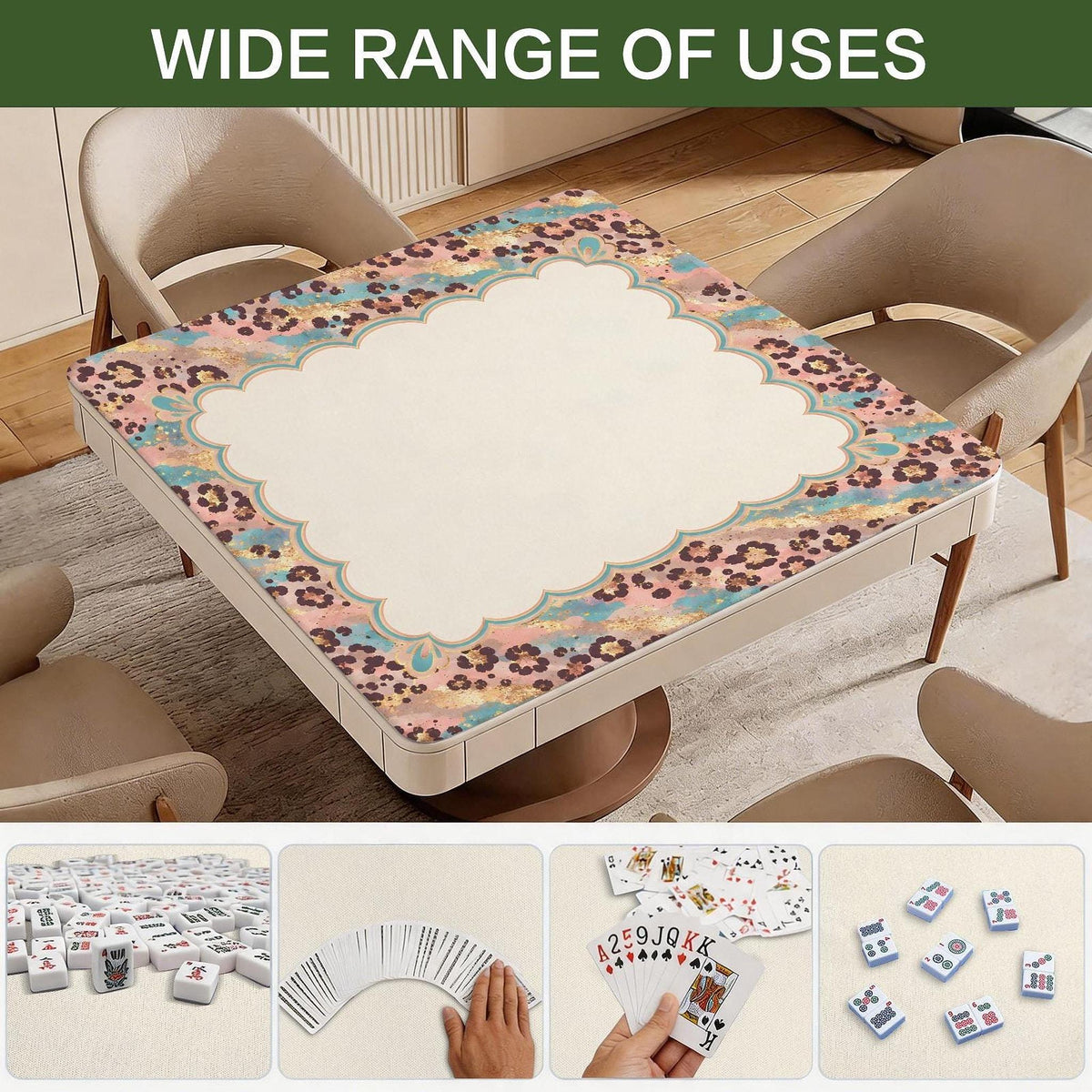 Colorful Cheetah Mahjong Mat (Made in the USA)