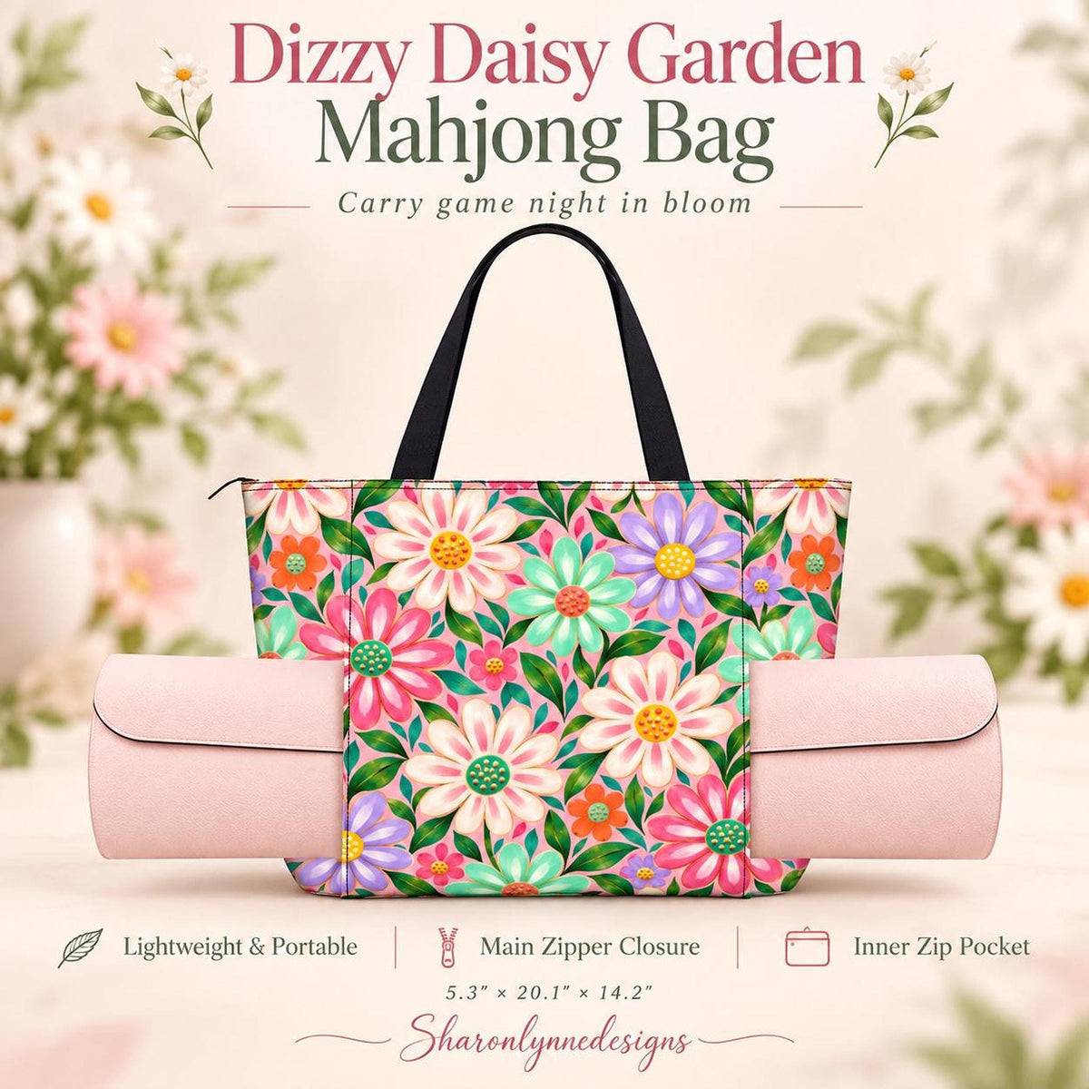 Dizzy Daisy Garden Mahjong Bag