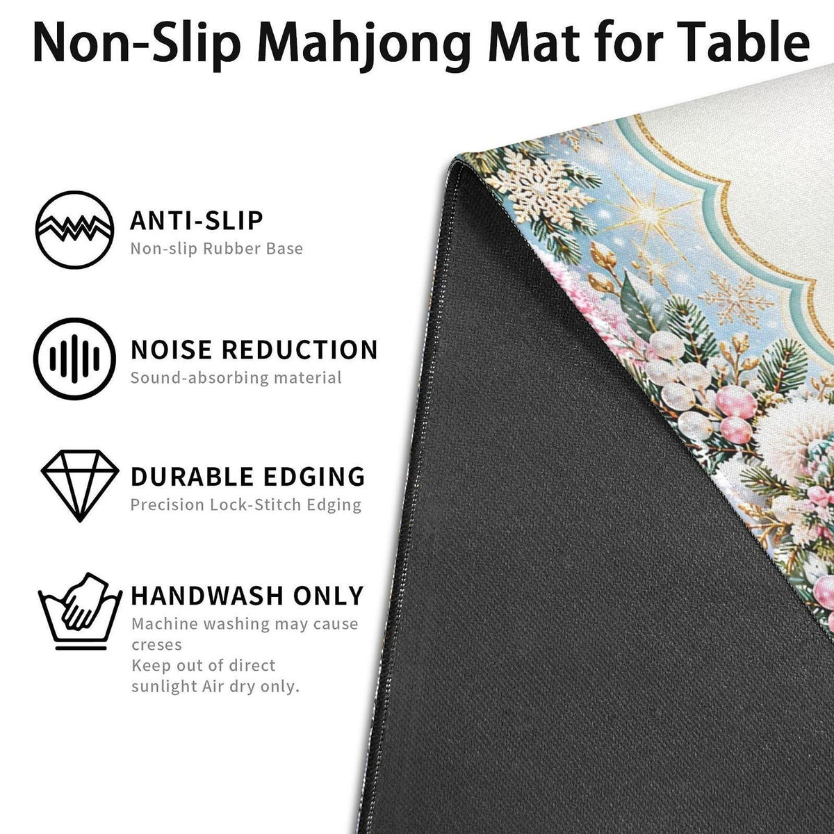 Snowman Mahjong Mat, 33 x 33, Made in the USA