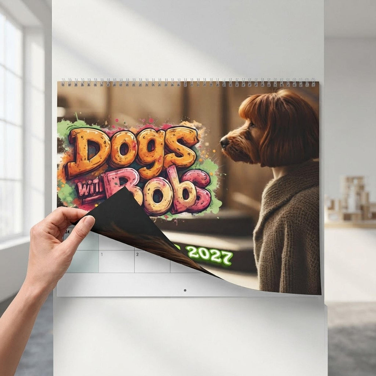 Dogs With Bobs Wall Calendar, Blank Monthly Layouts in Two Sizes