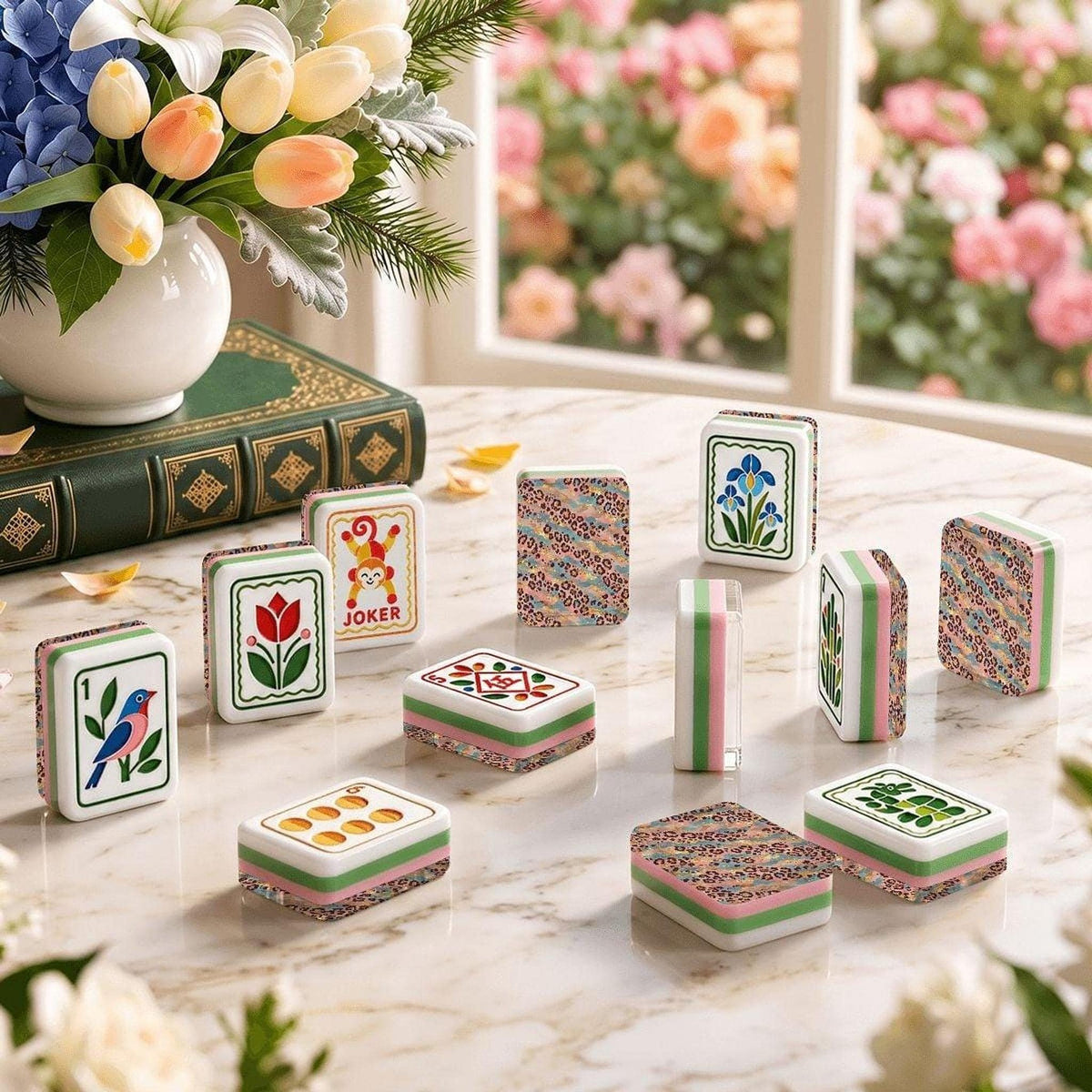 Colorful Cheetah American Mahjong Tiles