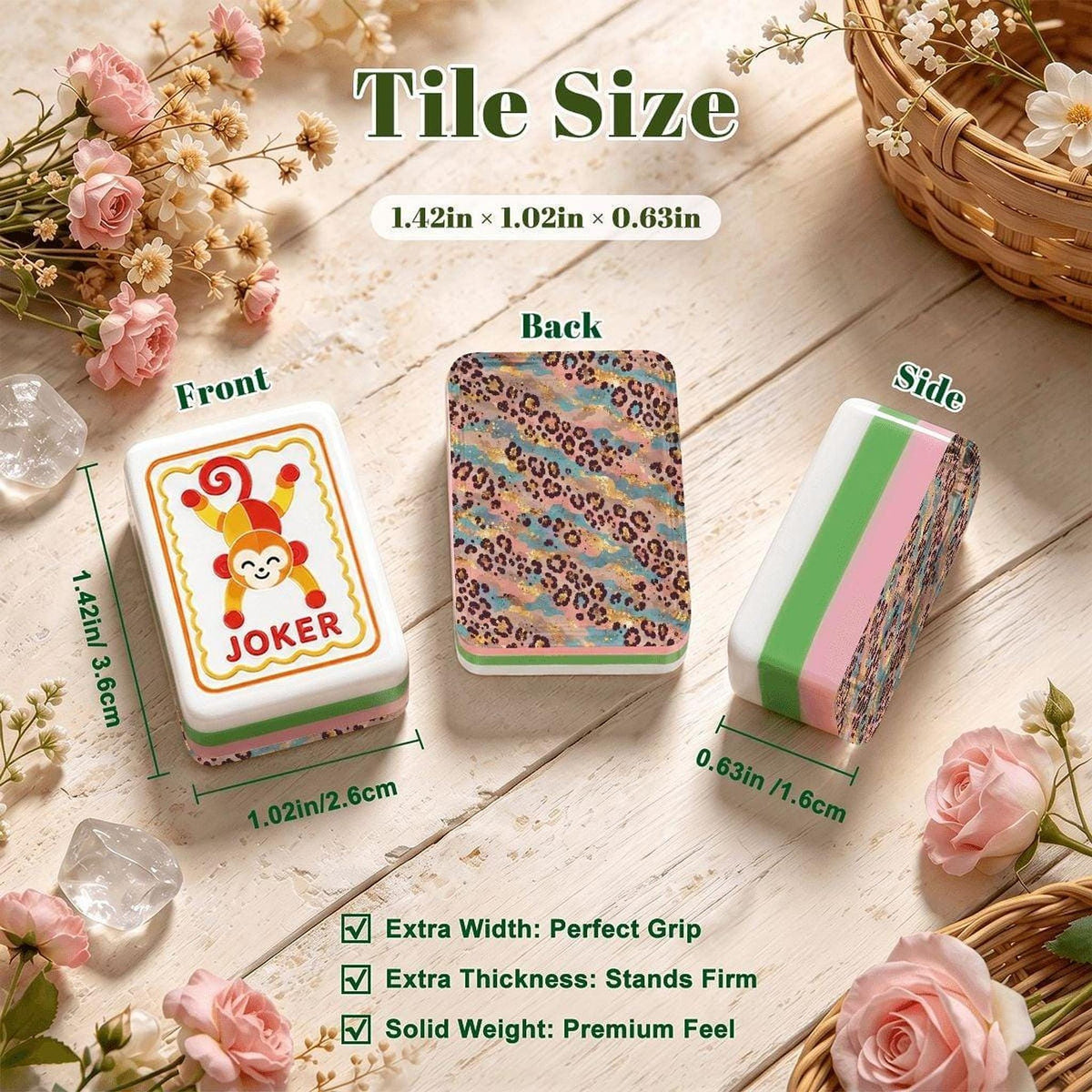 Colorful Cheetah American Mahjong Tiles