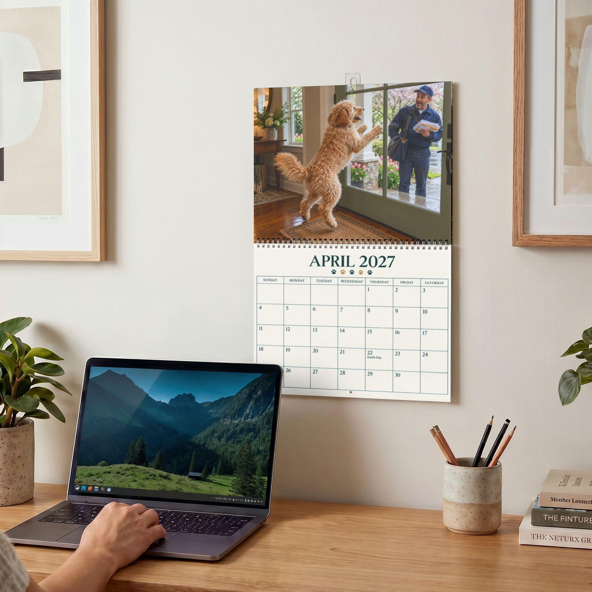 Naughty Dog Calendar, 2027 Wall with Blank Pages