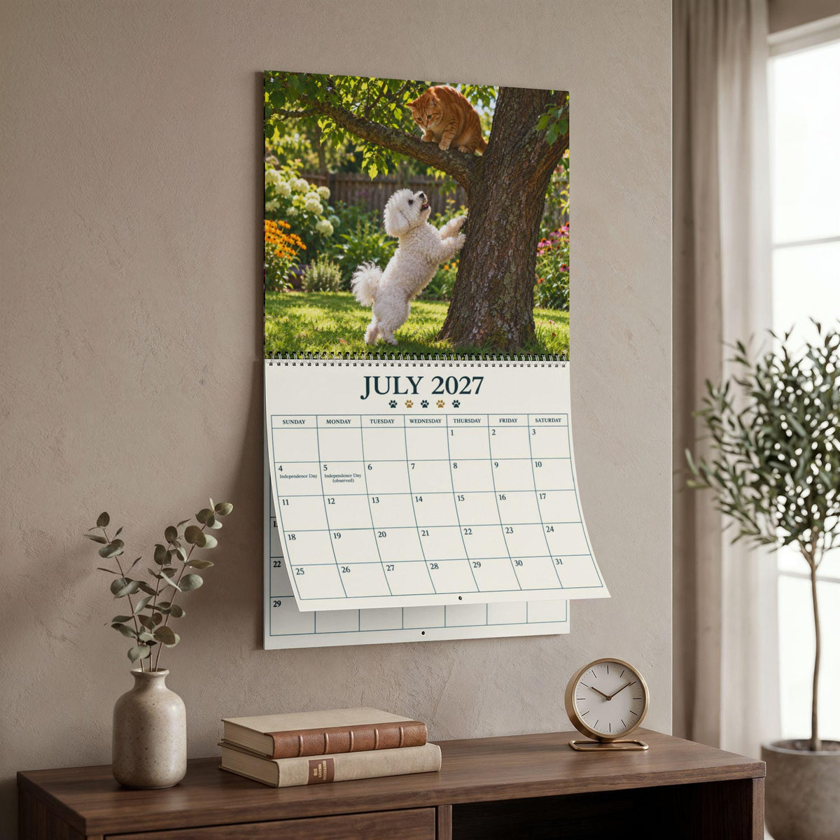 Naughty Dog Calendar, 2027 Wall with Blank Pages