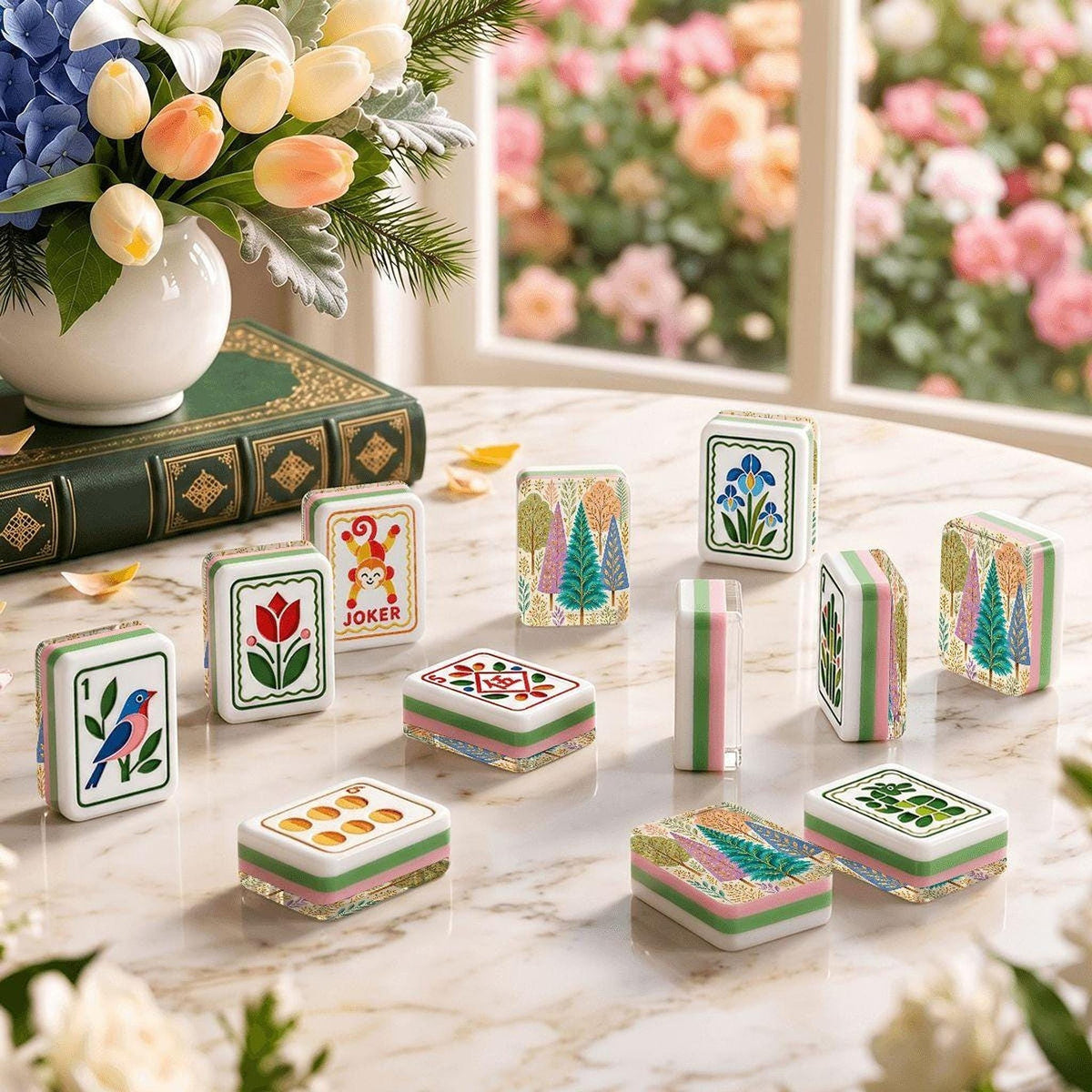 Sweet Serenity Grove American Mahjong Tiles 4 Layer Acrylic
