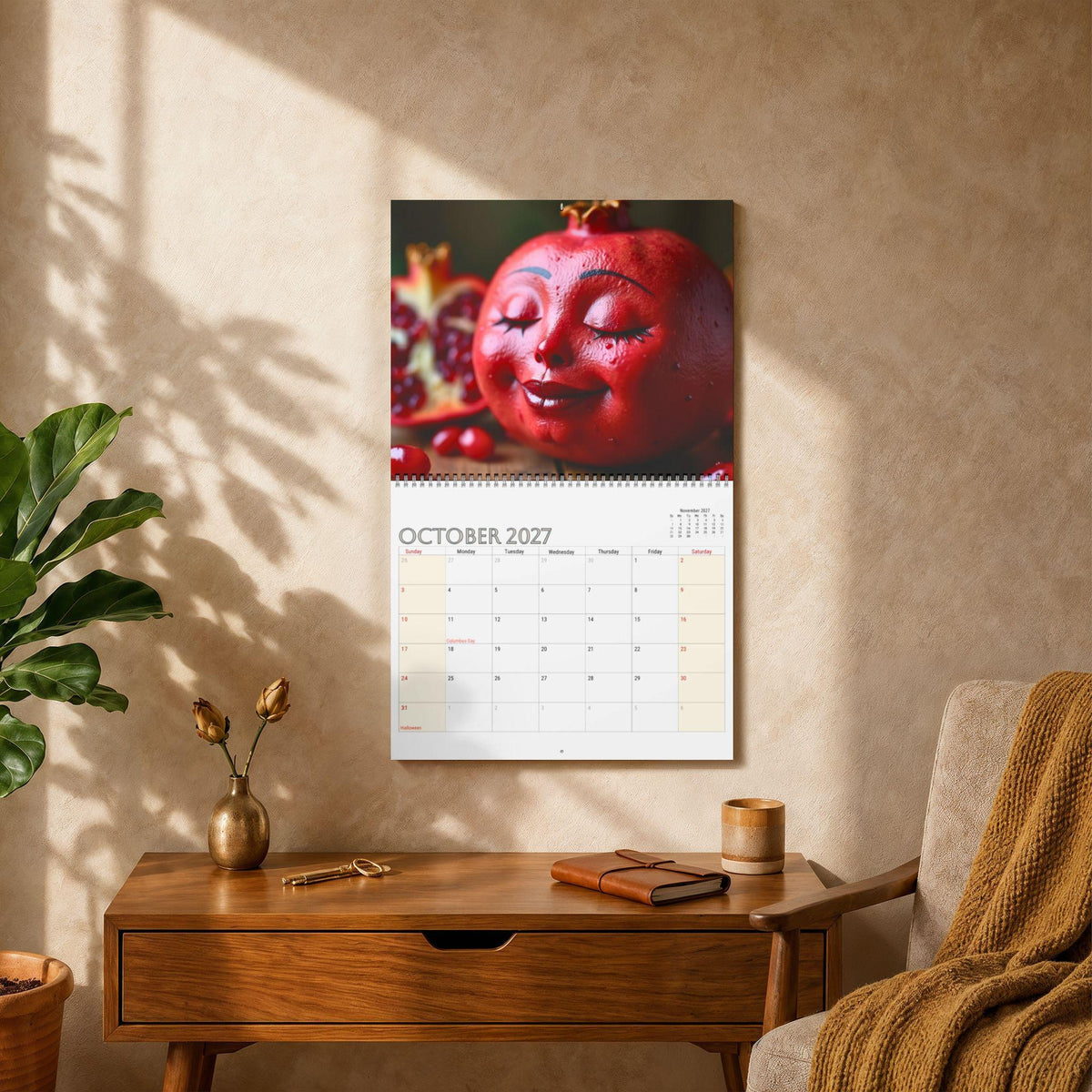 Funny Fruit Faces Wall Calendar 2027