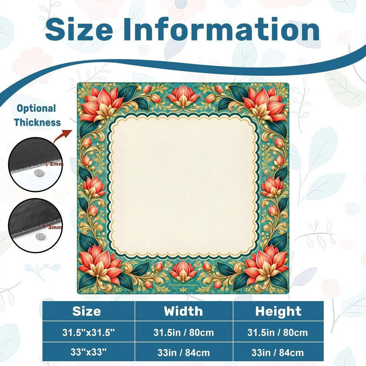 Lotus Mahjong Mat – Smooth Surface, Non-Slip Rubber Backing & Storage Bag, Made in USA