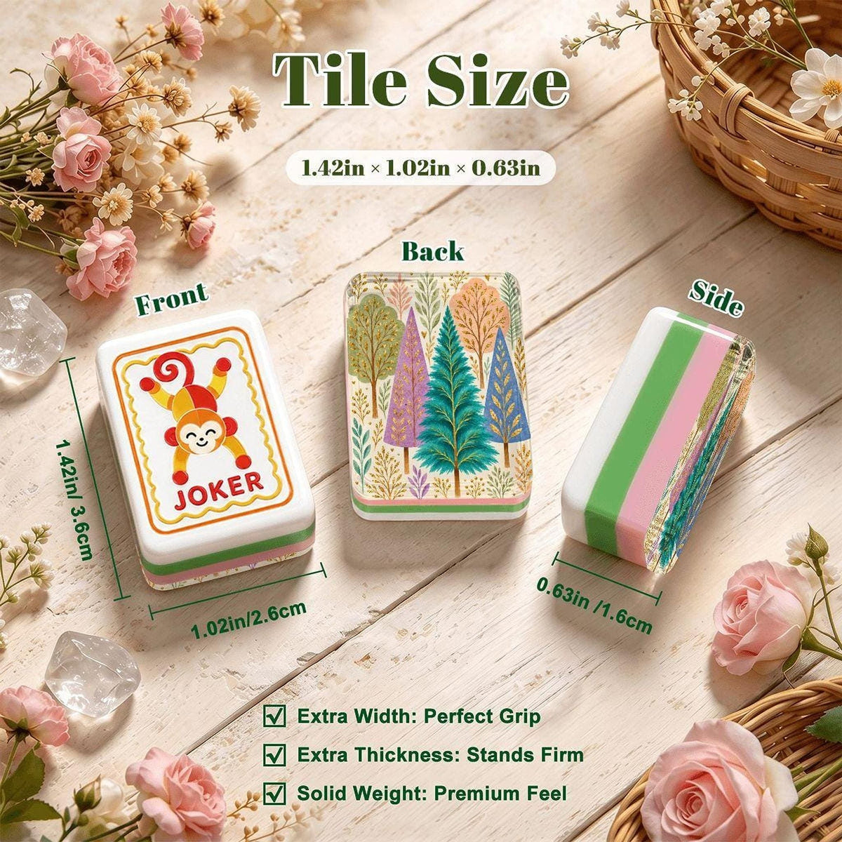 Sweet Serenity Grove American Mahjong Tiles 4 Layer Acrylic